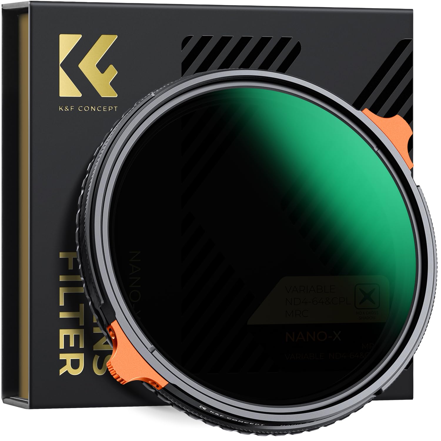K&F CONCEPT 67mm Variable ND4-64 Lens Filter & Polarizing Effect 2-in-1