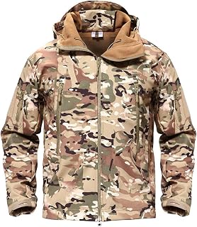 Magcomsen Men's Waterproof Tactical Jackets Winter Outdoor Hiking Lightweight Jacket with Fleece Lining