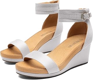 DREAM PAIRS Women's Open Toe Buckle Ankle Strap Platform Wedge Sandals Summer Shoes.