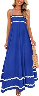 PRETTYGARDEN 2025 Women Summer Sleeveless Ruffle Sleeveless Ruffle Beach Maxi Dress