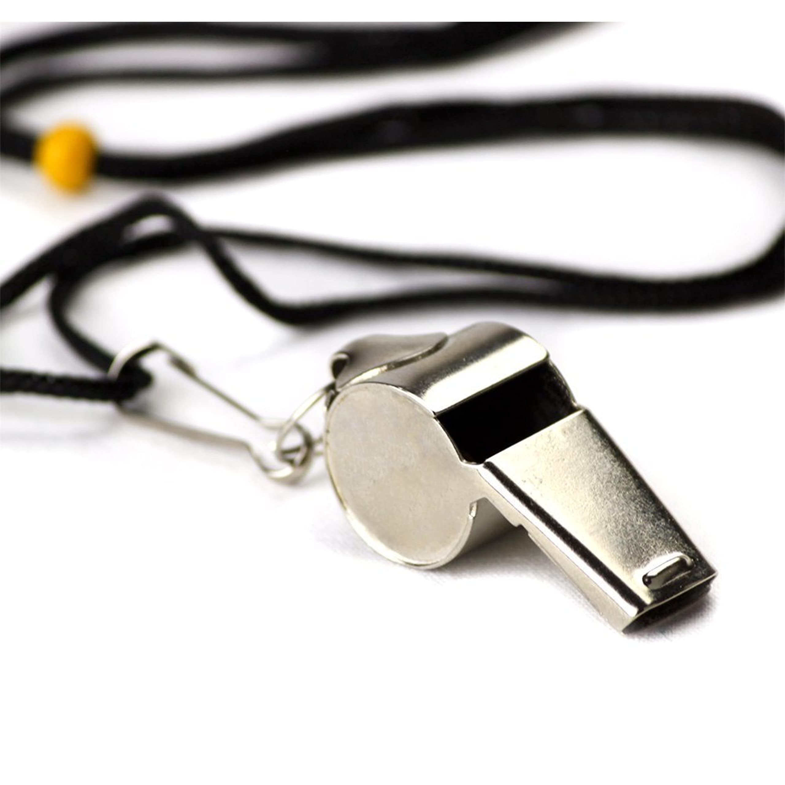 Crown Sporting Goods SCOA-001 Stainless Steel Whistle with Lanyard – Great for C