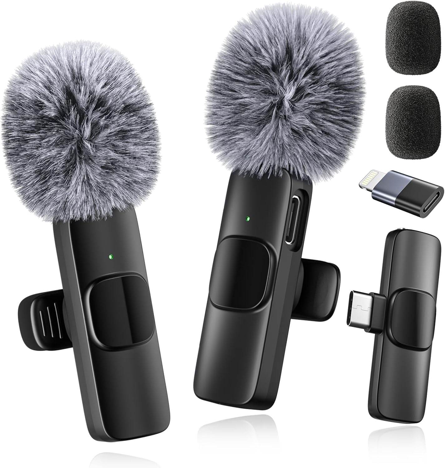 2026 Wireless Lavalier Microphone for iPhone, iPad, Android Phone, 2-Pack Mini L
