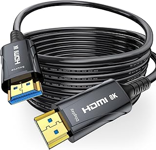 Cratree 8K Fiber Optic HDMI Cable 150FT/45M Long - 48Gbps HDMI 2.1,Ultra High Speed HDMI Cord 8K 60Hz,4K 120Hz,HDCP 2.2&2.3, HDR10, Compatible for HDTV Monitor Projector