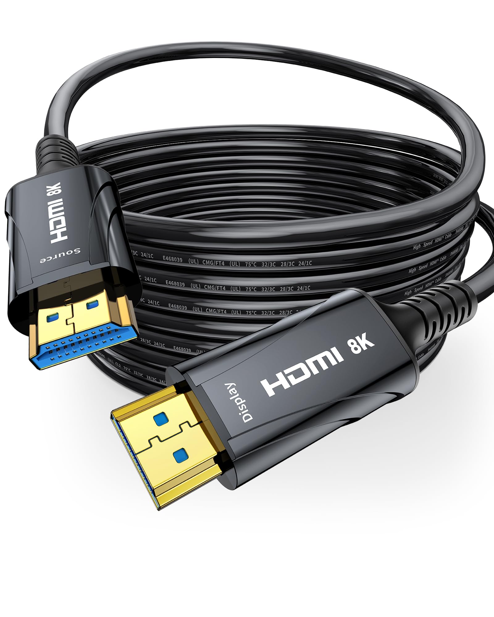 Cratree 8K Fiber Optic HDMI Cable 150FT/45M Long - 48Gbps HDMI 2.1,Ultra High Sp