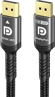 Ubluker 10K 8K 4K DisplayPort 2.1 Cable 54Gbps 1.5M, Certified DP to DP Cable 4K 240Hz 165Hz 144Hz 120Hz 10K 8K 60Hz Nylon Braided UHBR HDCP2.3 FreeSync G-Sync RTX5090 Gaming Monitor PC Projector