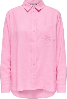 Only Shirt Solid Colored Linen Blend Shirt
