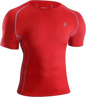 Runhit Short Sleeve Compression Shirts for Men, Quick Dry Cool Men's Compression T-Shirt, Athletic Workout Base Layer