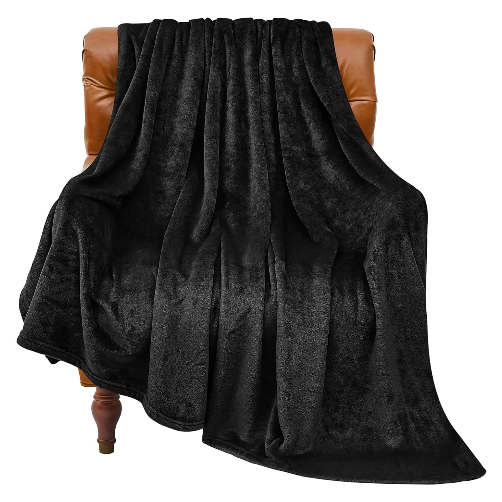 BEDELITE Fleece Blanket Soft Plush Throw for Couch Black 50"x60" | Ultra Soft Fl