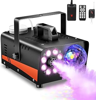 Dashsafe 800W Fog Machine, 4500CFM for Halloween, Disco Light & Remote | 13-Color LED Effect Smoke Machine, Wired & Wireless Remote, Dry Run Protect, for Indoor, Outdoor, Wedding, Parties & DJ Stage