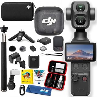 DJI Osmo Pocket 4P Creator Combo with 1'' CMOS & 4K/120fps Video, 3-Axis Stabilization, Fast Focusing, Spotlight Follow, 2" Rotatable Touchscreen with Accessories