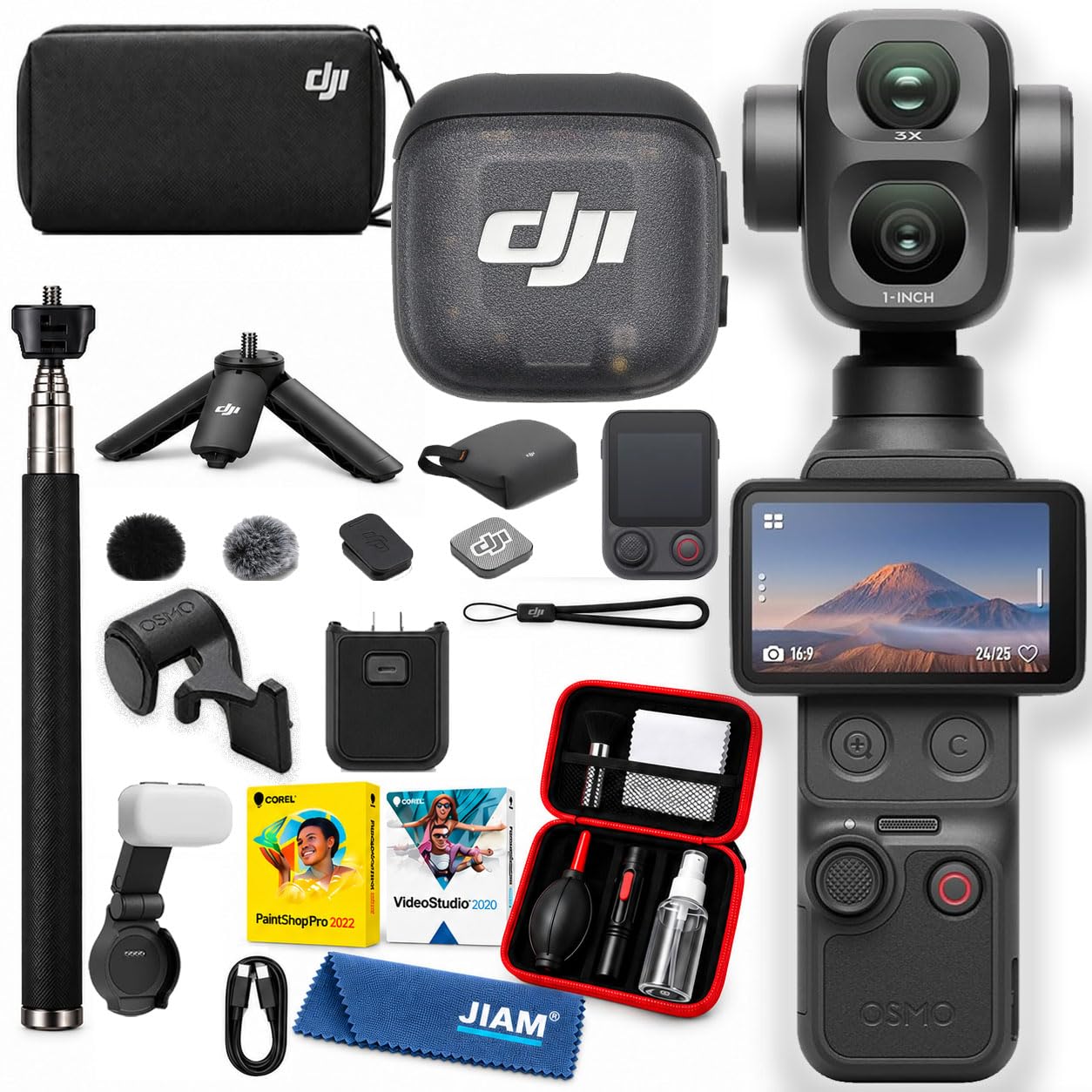 DJI Osmo Pocket 4P Creator Combo with 1'' CMOS & 4K/120fps Video, 3-Axis Stabili
