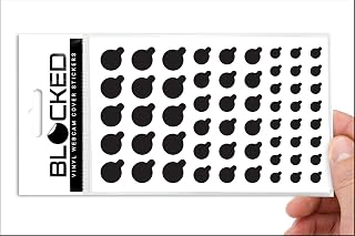 Blocked Original Vinyl Webcam Cover Stickers | Restickable & Stackable Privacy Covers | for All Camera-endable Devices | 3-Sizes | 57 Black Tabbed (Muted Matte)