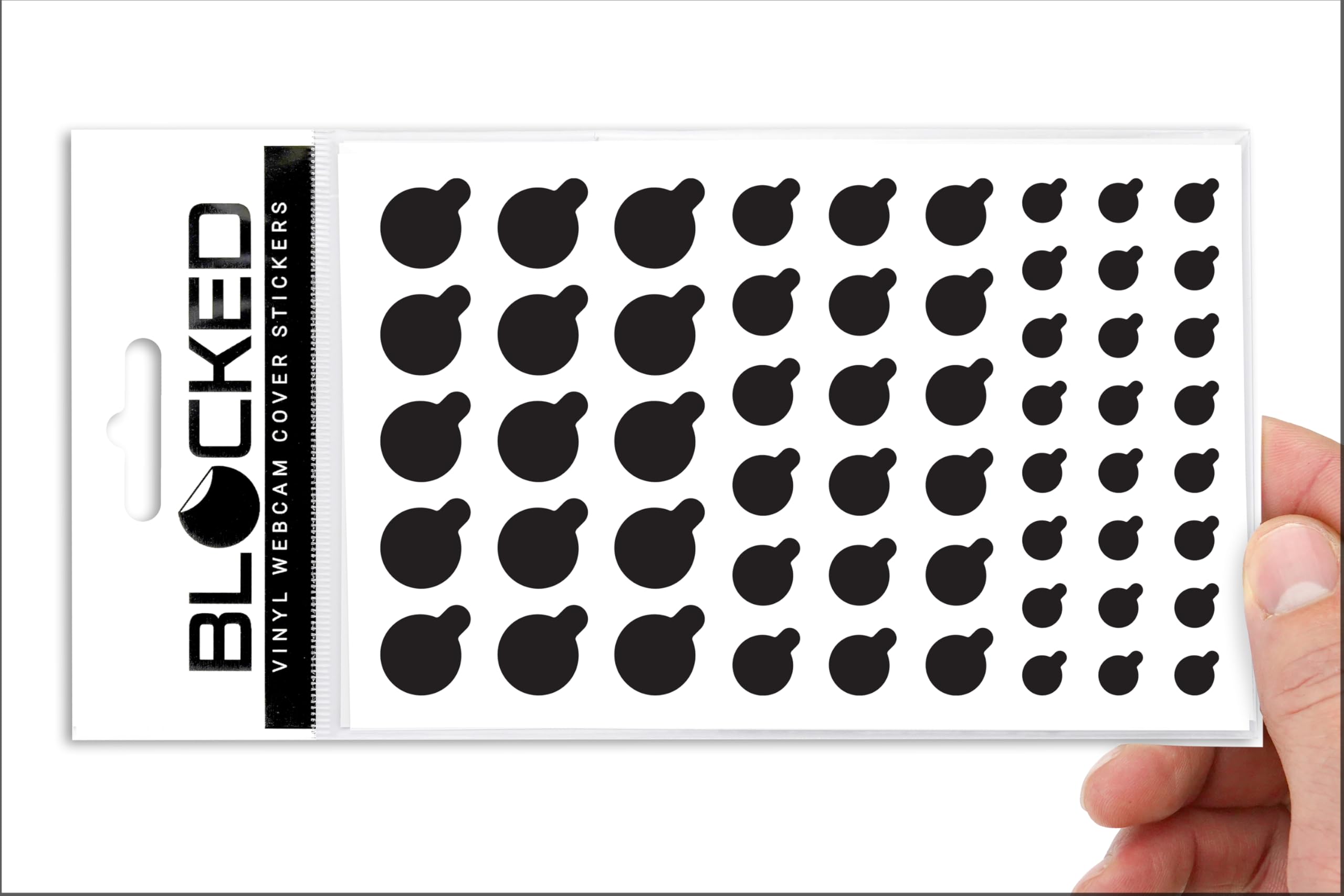 Blocked Original Vinyl Webcam Cover Stickers | Restickable & Stackable Privacy C