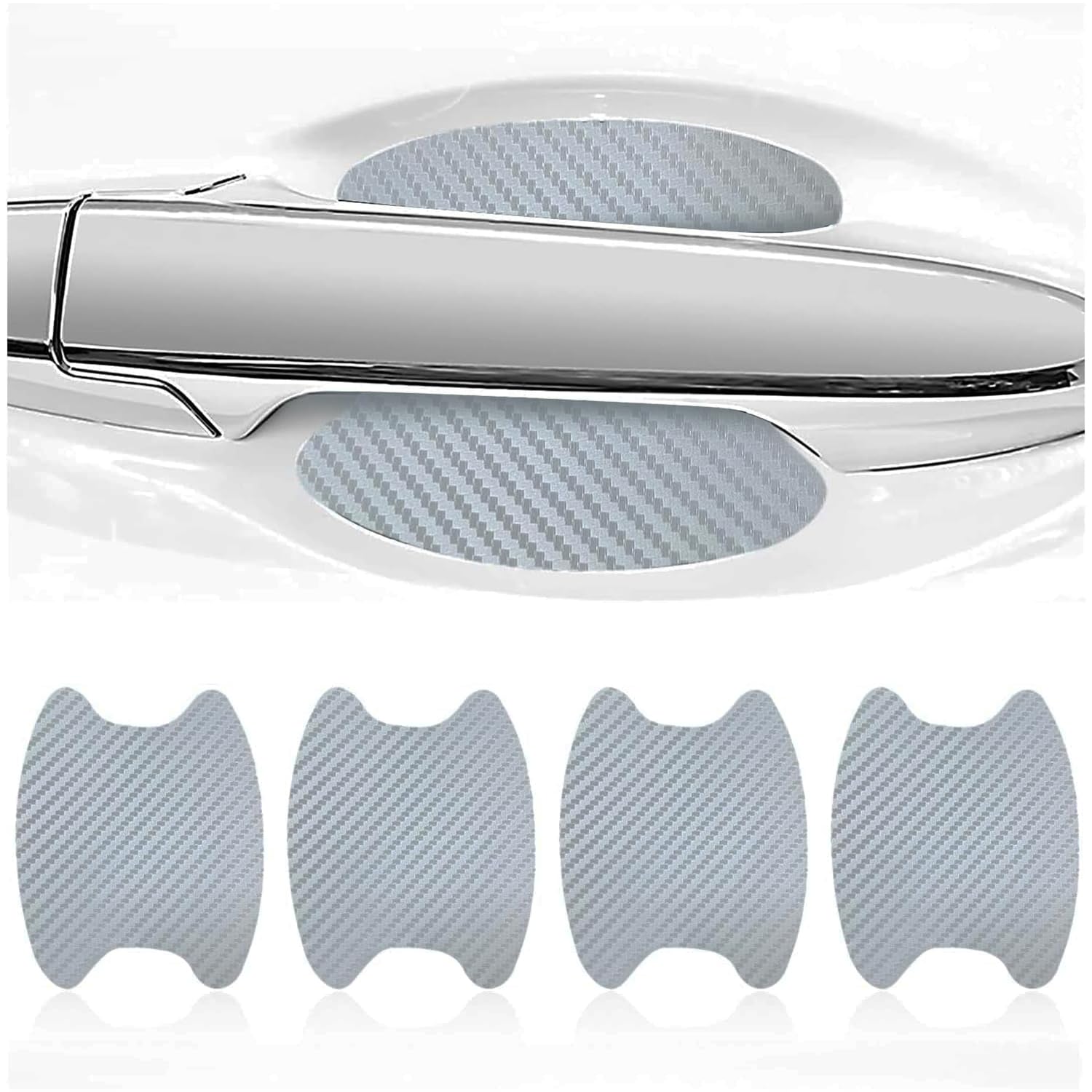 Carbon Fiber Car Steering Wheel Sticker Car Door Handle Grip Groove Paint Protec