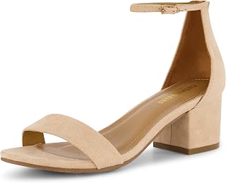 CUSHIONAIRE Women's Alba One Band Mid Block Heel Sandal + Memory Foam
