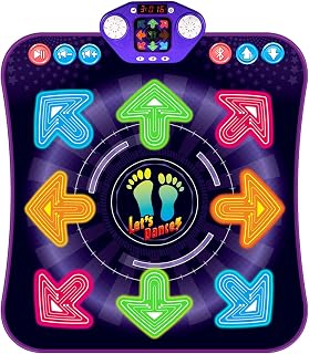 Dance Mat Toys for 3-12 Year Old Girls,Birthday Gifts for Kids Age 3+ | Dance Pad with Light Up 8-Buttons & Bluetooth, Music Dance Game with 7 Game Modes,Xmas Gifts for 3-12 Year Old Girls Boys