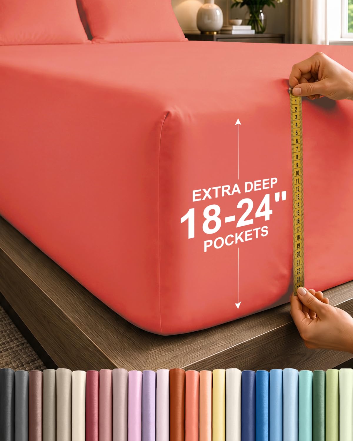 CGK Unlimited Extra Deep Pocket Fitted Sheet - Single Fitted Sheet Only - Extra 