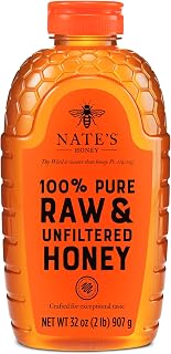Nate's 100% Pure, Raw & Unfiltered Honey - 32oz. Squeeze Bottle | 100% Pure, Raw & Unfiltered - Award-Winning Taste