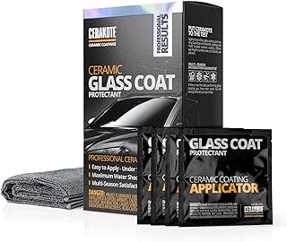 CERAKOTE® Ceramic Glass Coat Protectant, Rain Repellent for Cars, 4 Wipes | Hydrophobic windshield and window treatment, improves wet-weather visibility, durable, quick to apply