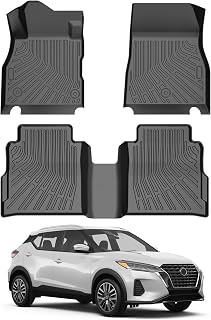 Floor Mats Custom Fit for Nissan Kicks 2018-2023 2024 & Kicks Play 2025 Accessories TPE 3D All Weather Floor Liners 1st & 2nd Row Heavy Duty Durable Non-Slip Winter Mats