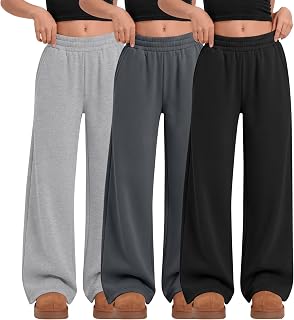 3 Pack Girls Wide Leg Sweatpants Baggy Pants
