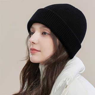 Ribbed Knit Hat Uni Cuffed Beanie for Casual Wear and Outdoor Activities
