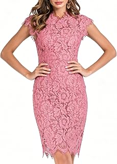 Women's Navy Blue Lace Sheer Neck Short Sleeve Scalloped Hem Bodycon Dress