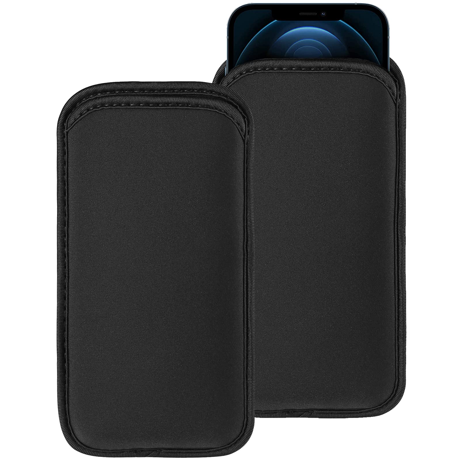 2 PCs Neoprene Cell Phone Sleeve Phone Pouch Compatible for Apple iPhone 18 Pro 
