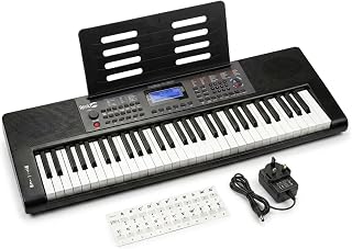 RockJam RJ461 61 Key Keyboard Piano with Pitch Bend for Beginners | Beginner 61 key electronic keyboard for home practice with tones, rhythms, lessons & portable setup