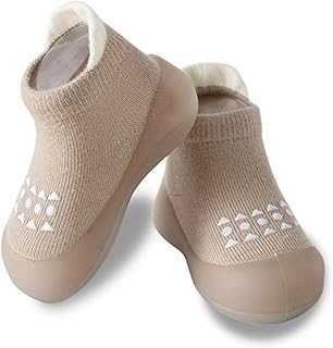 Hstyle Baby Sock Shoes Toddler Walking Shoes Infant Non-Slip Slippers Soft Rubber Sole Sneakers for Baby Boys Girls