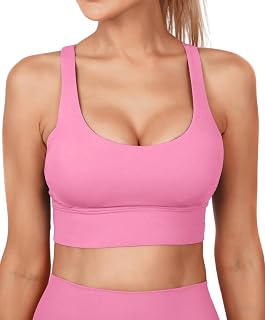 Grace Form Strappy Sports Bra for Women Padded Push Up Sport Bra Athletic Running Workout Bra Yoga Bra