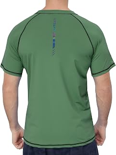 KPSUN Men's Swim Shirts Short Sleeve Quick Dry UPF 50+ Sun Protection Rash Guard Beach Fishing T Shirts