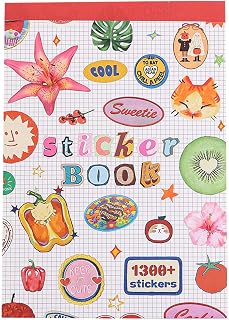 Girl's Korean Sticker Book, Food and Daily Life Theme - 1300+ Cute Dream Style Foodie Stickers, for DIY Scrapbooking Journaling Handbook Decoration Pink