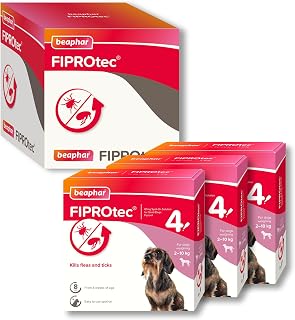 Beaphar - FIPROtec Spot-On Flea & Tick Treatment for Small Dogs 2-10kg - 12 Treatments - Kills Fleas & Ticks – Veterinary Medicine - Easy to Apply Monthly - Suitable for Dogs & Puppies from 8 Weeks