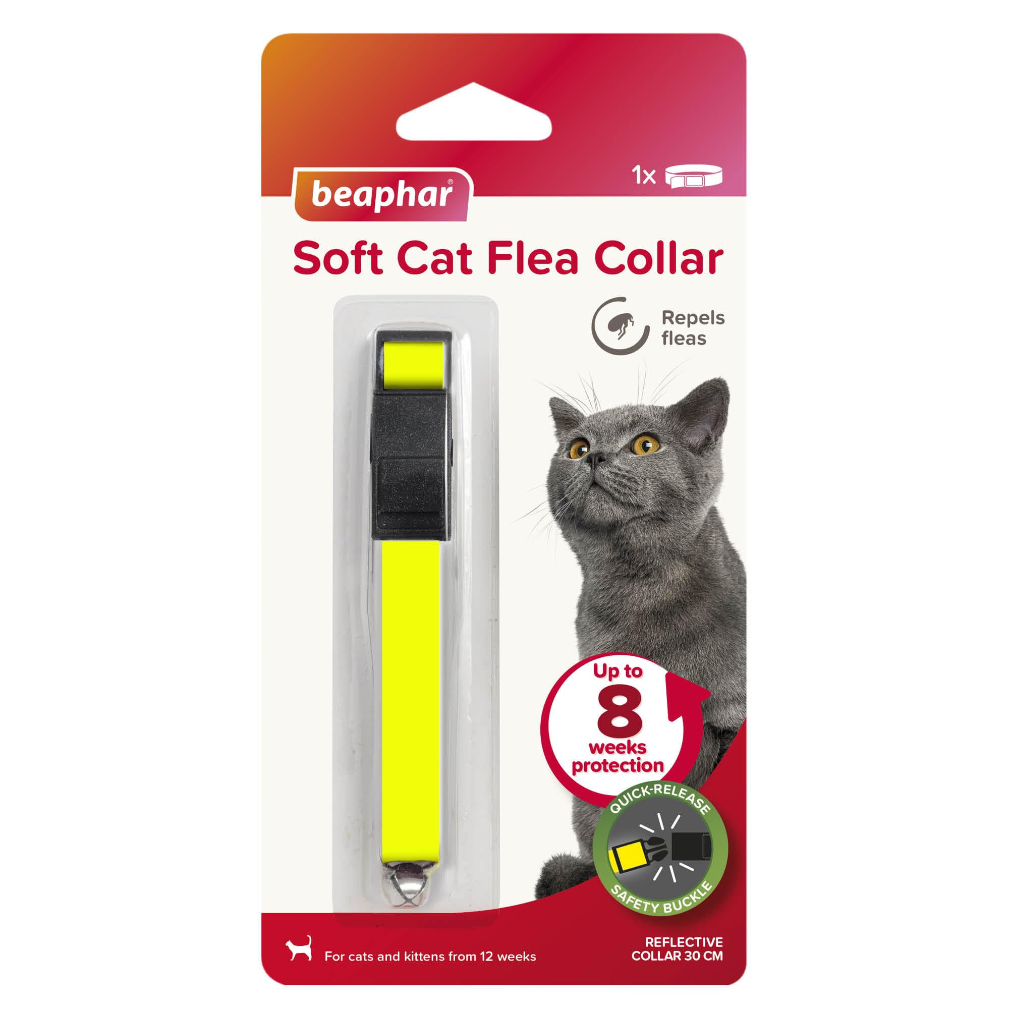 Beaphar – Soft Flea Collar for Cats – Repels Fleas For up to 8 Weeks – Adjustabl