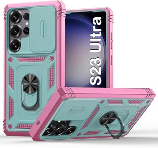 PASNEW Case for Samsung Galaxy S23 Ultra,Green Pink