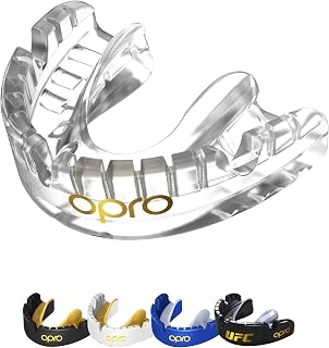 OPRO Gold Level Moldable Mouth Guard for Braces, Premium Fit (Clear) | Easy Self-Fit Mouth Guard for Age 10+, Impact Sports, MMA and Boxing Mouthguard for Braces, Includes Case