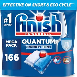 Finish Quantum Infinity Shine, Dishwasher Tablets, Fresh (2x83) 166 | Fast dissolving tablet, No pre-rinse, Tough on grease, Protects you glass, Short eco cycle compatible