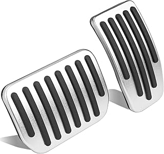 CYBERBEANS Pedal Covers for Tesla Model 3/Y 2016-2026 | Fit Model 3 Highland, Y Juniper &amp; YL, Standard, Premium &amp; Performance Accessories, Gas and Brake Pedal Foot Cover, Silver