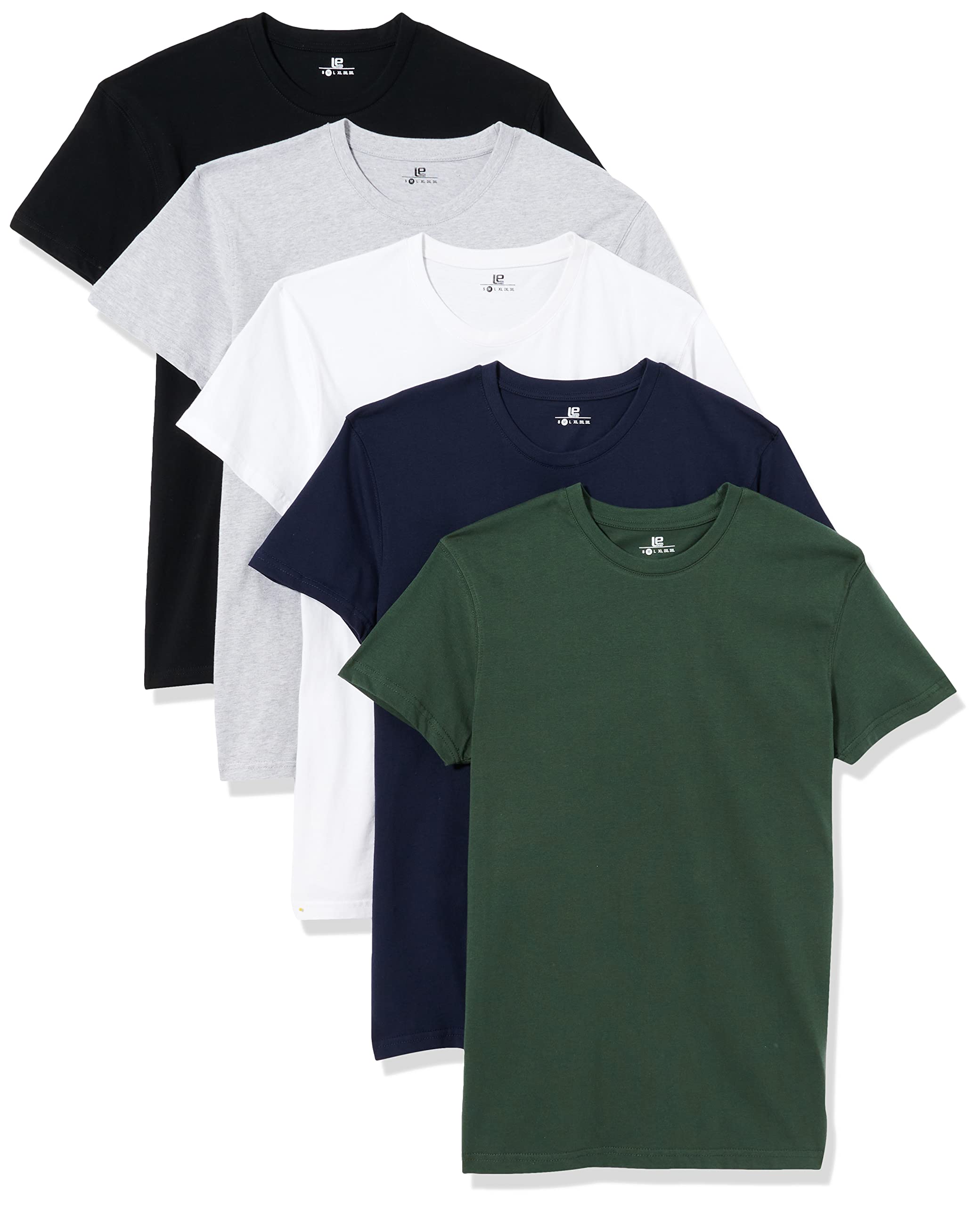 Lower East Herren-T-Shirt mit kurzem Ärmel aus Baumwolle,Rundhalsausschnitt