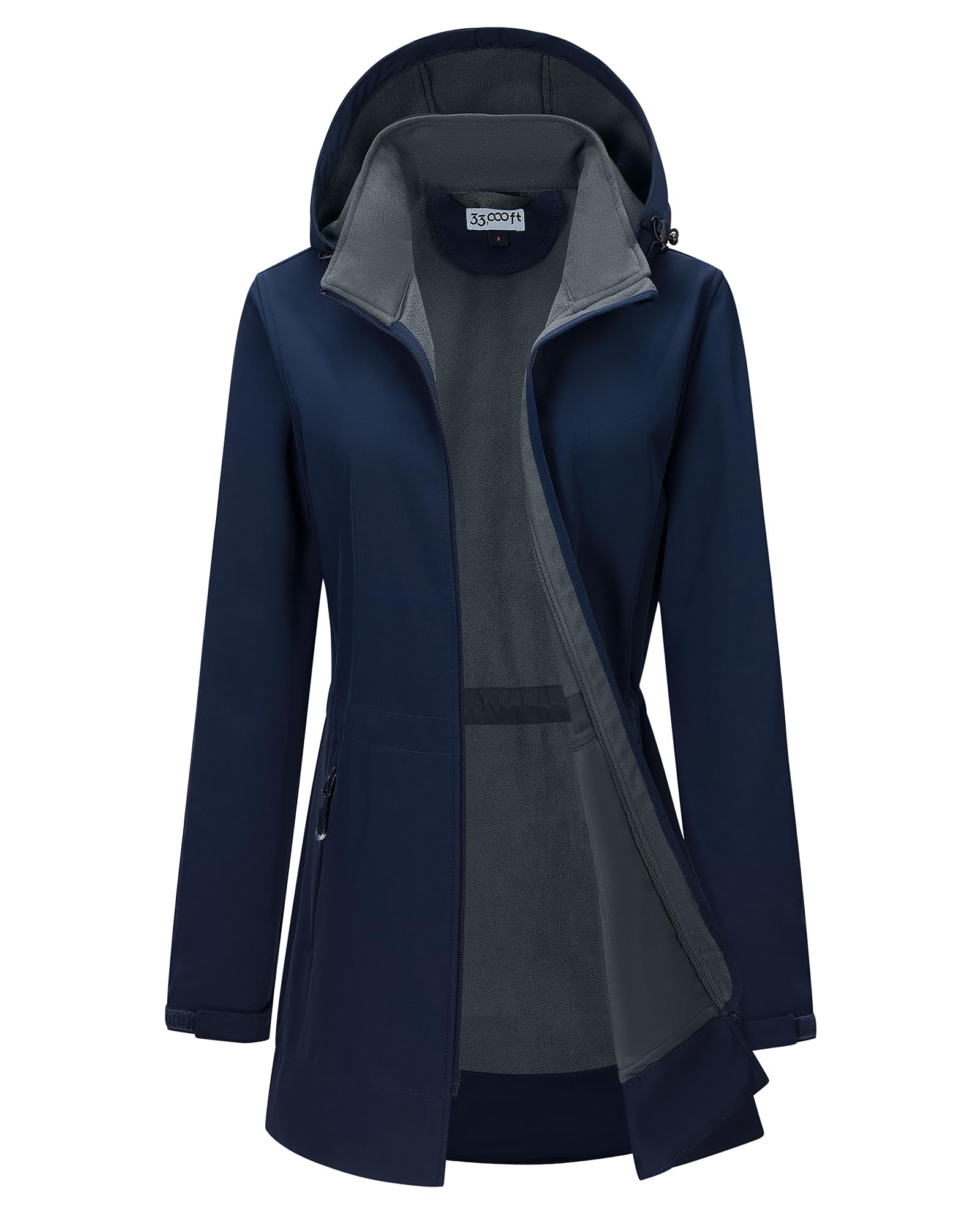 33,000ft Lightweight softshell jacket with hood, women's functional jacket, flee