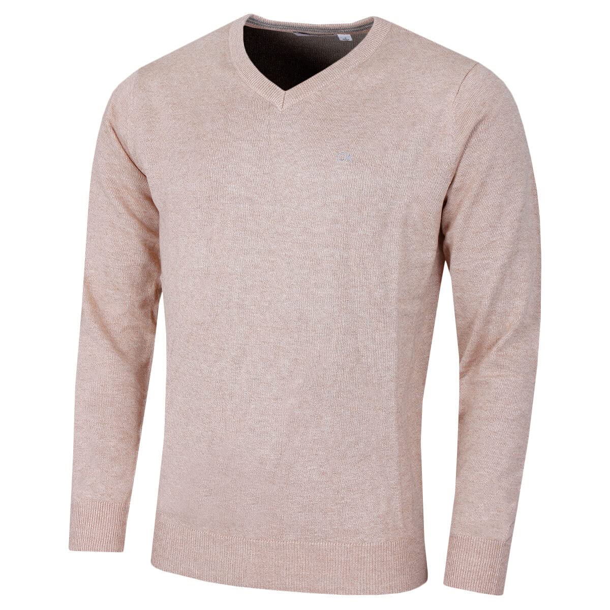 Calvin Klein 2026 Men's V-Neck Golf Sweater Cotton Easy Care