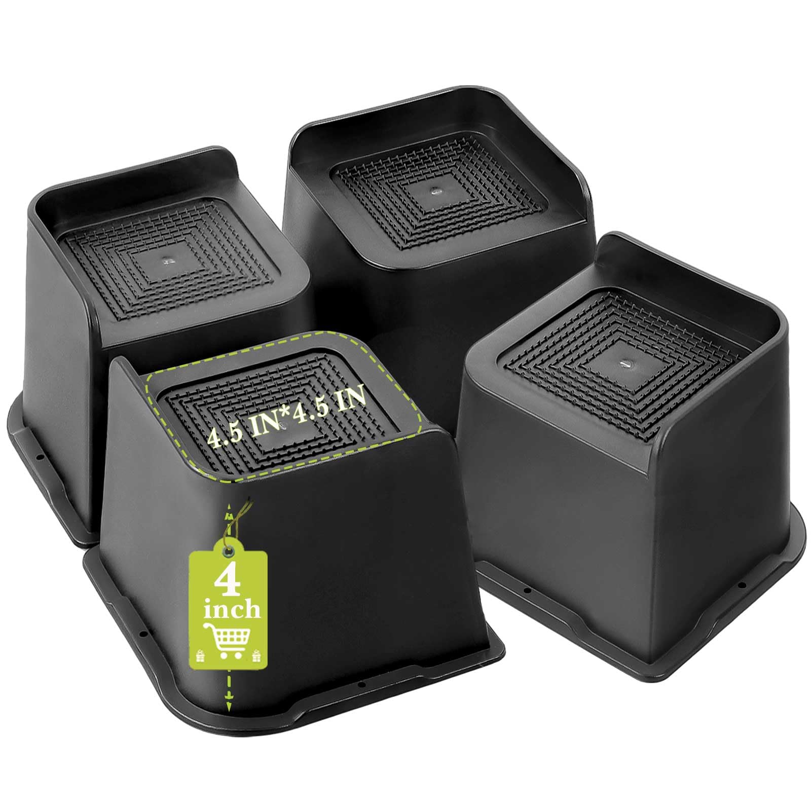 Yookwutar Bed Risers 2 inch, 3 inch, 4 inch, 6 inch, 8 inch Heavy Duty, Oversize