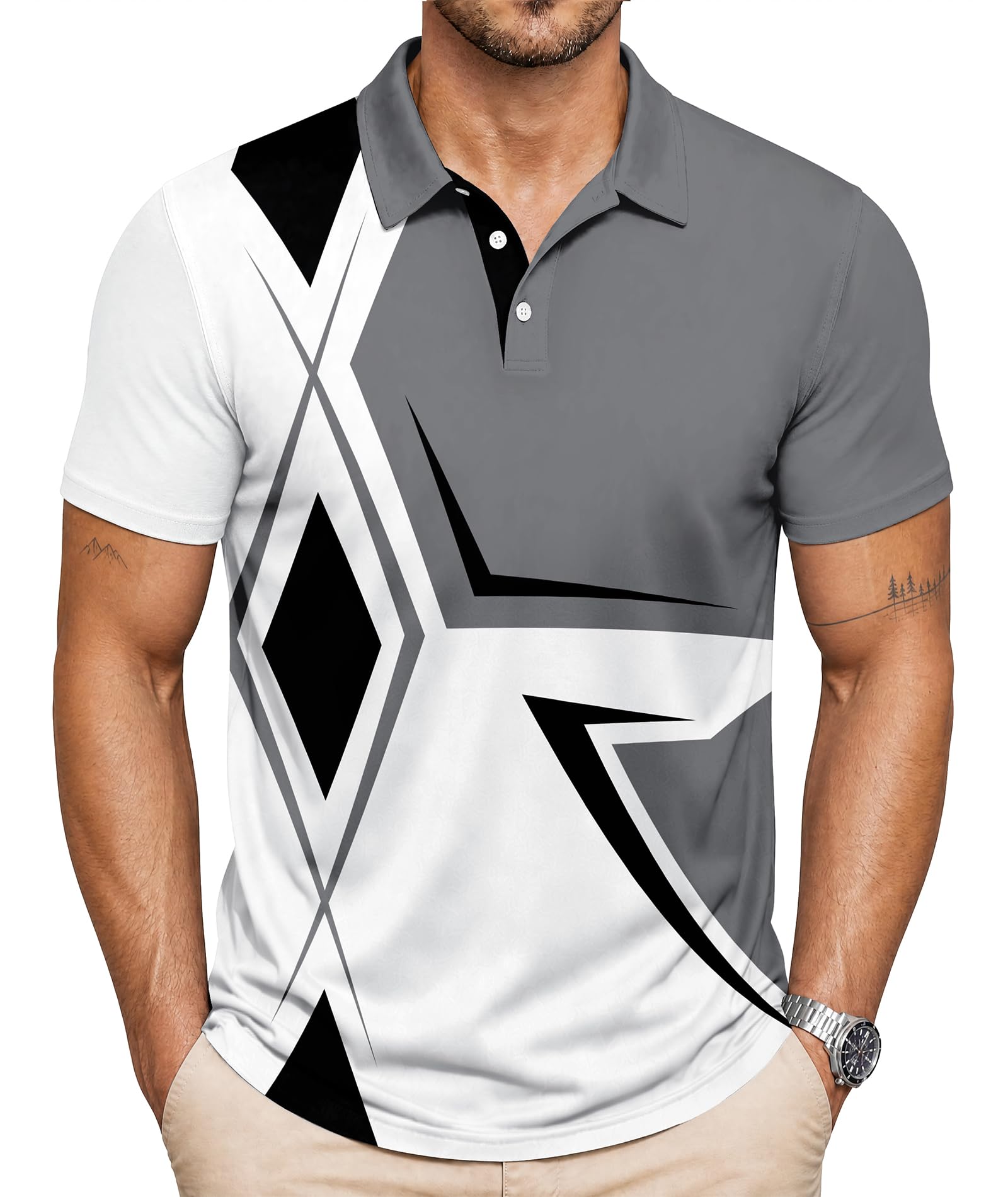 SCODI Mens Golf Polo Shirt Short Sleeve Tactical Tennis Casual T Shirt
