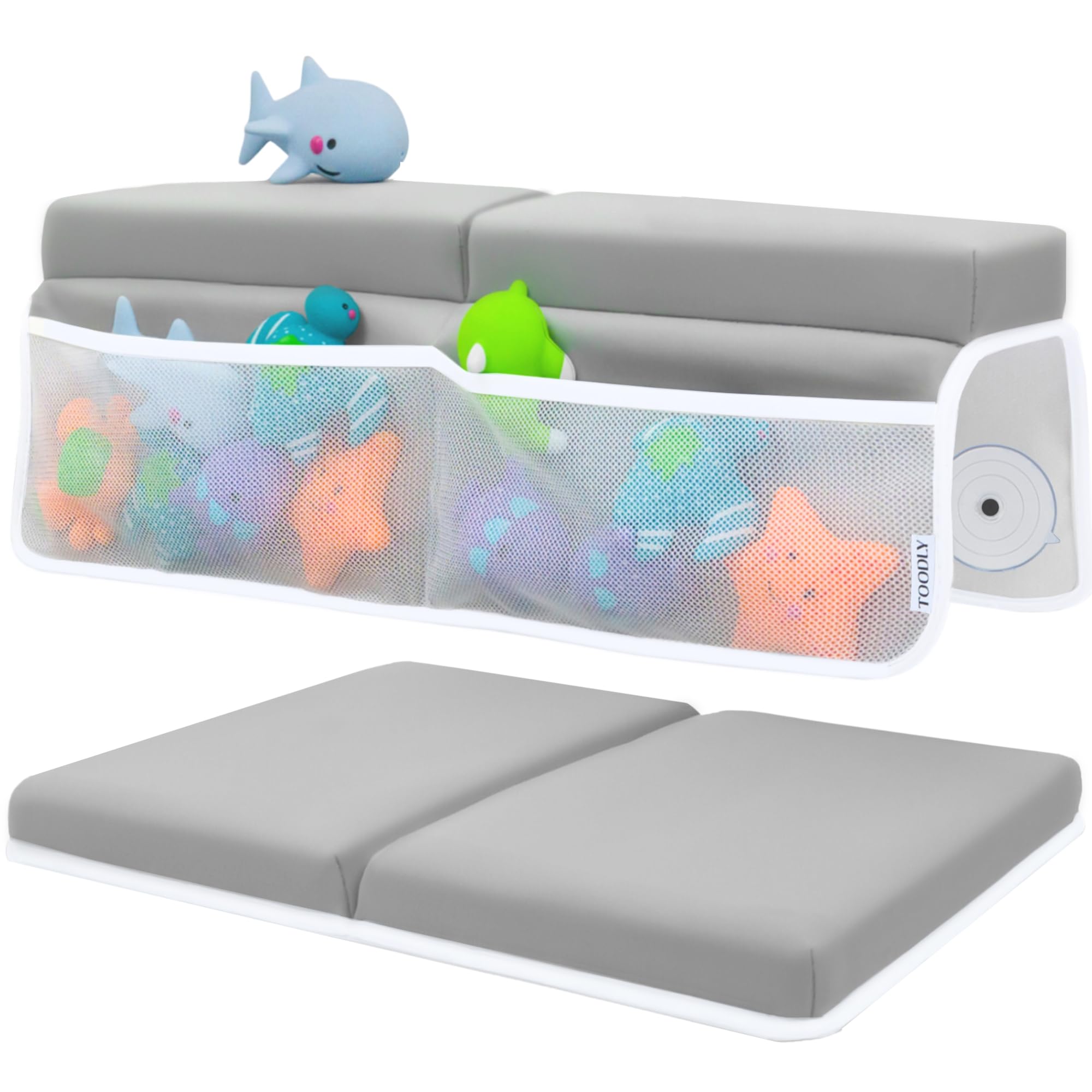Comfortable Baby Bath Kneeler and Elbow Rest Pad Set - 1.5 Inch, Grey | Memory f