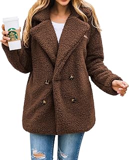 PRETTYGARDEN Women's Fashion Long Sleeve Lapel Zip Faux Shearling Shaggy Oversized Coat Jacket with Pockets Warm Winter