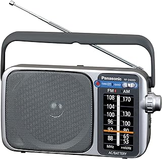 Panasonic Portable Radio AM/FM AC/DC, Silver (RF-2400D)