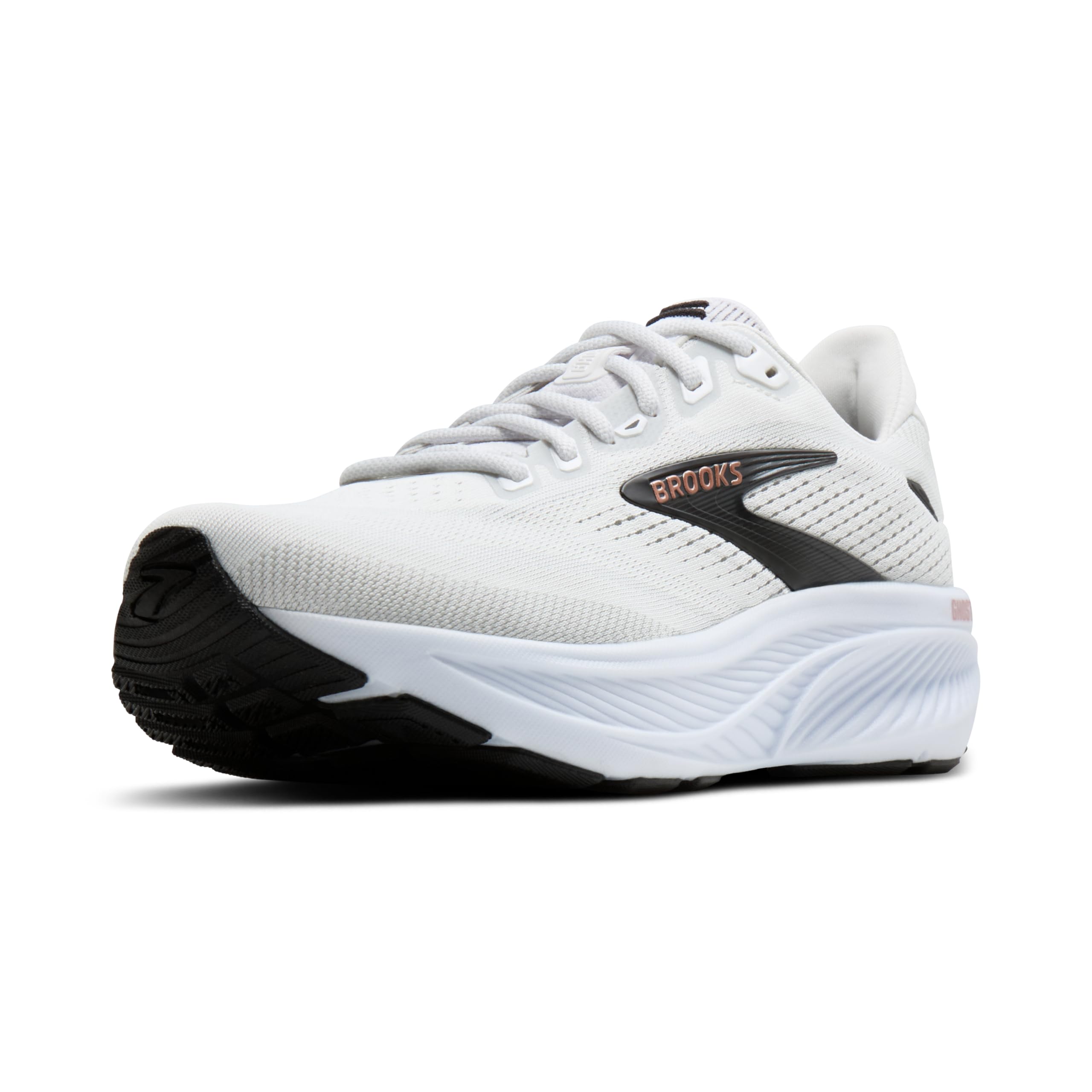 Brooks Ghost 18 Women's Neutral Running and Walking Shoes, White/Black/Rose Gold