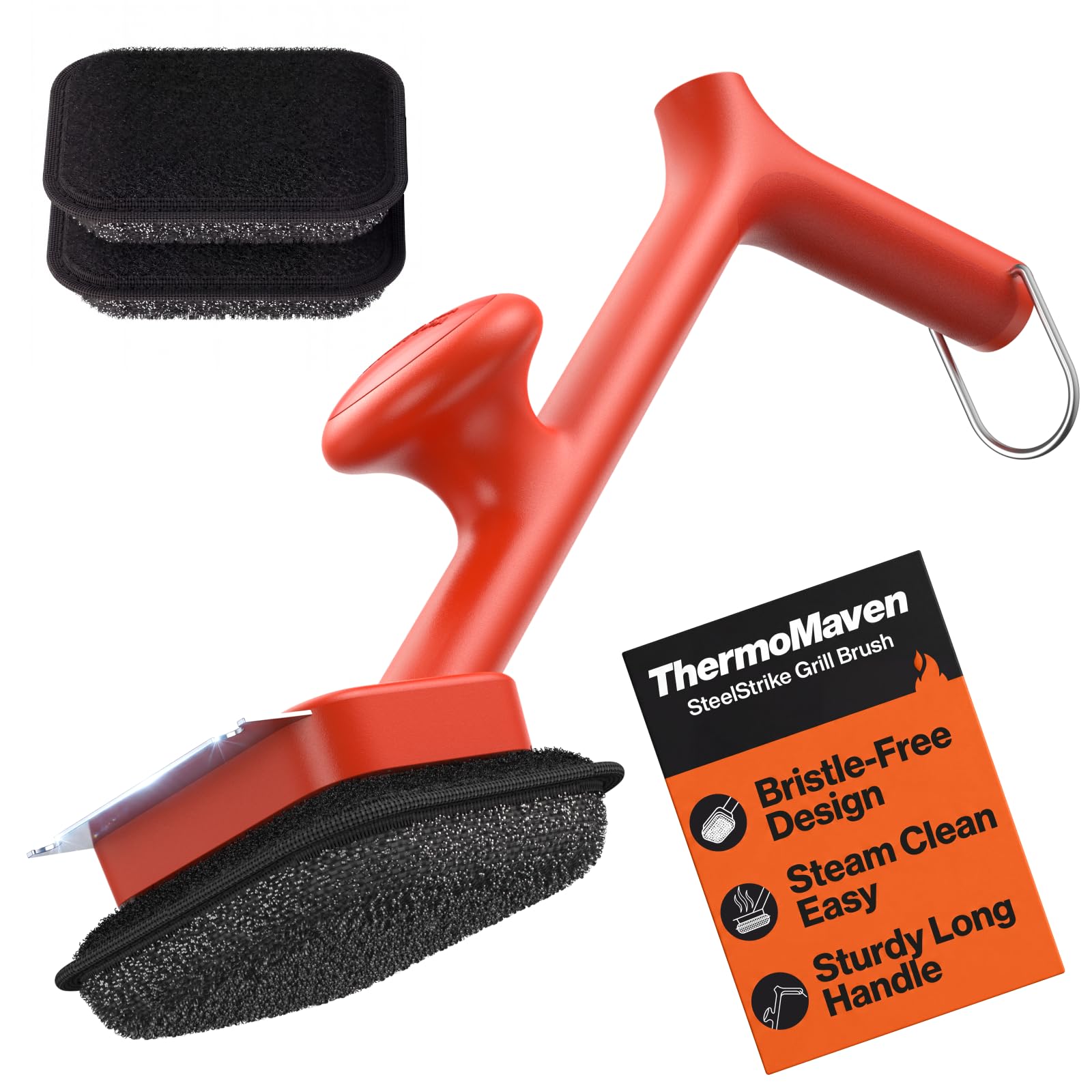 ThermoMaven Bristle-Free BBQ Grill Brush - No Wire Risk Steam Cleaner Removes Bu