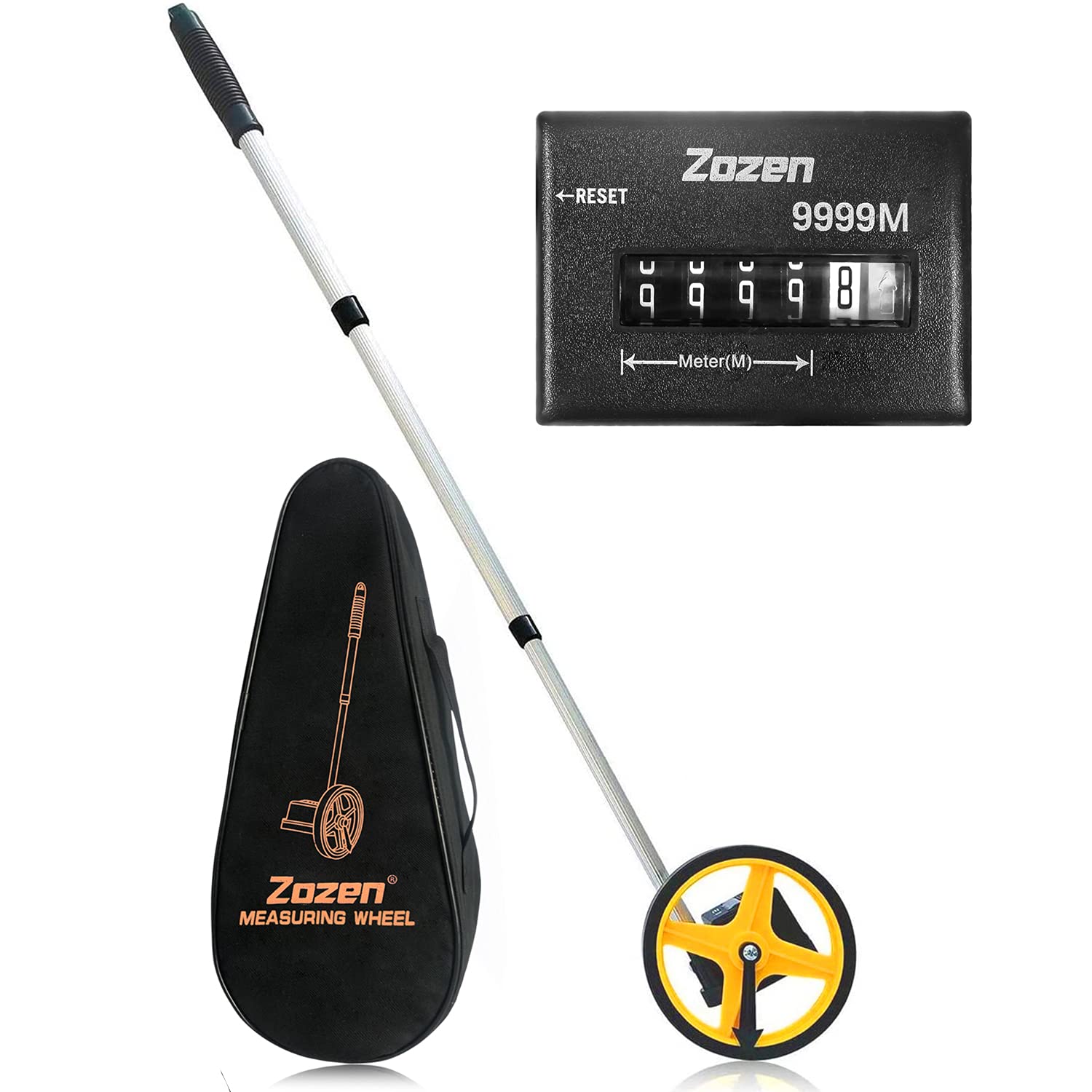 Zozen 6-Inch Measuring Wheel in Meters, Telescopic, One Key to Reset | Metric Un